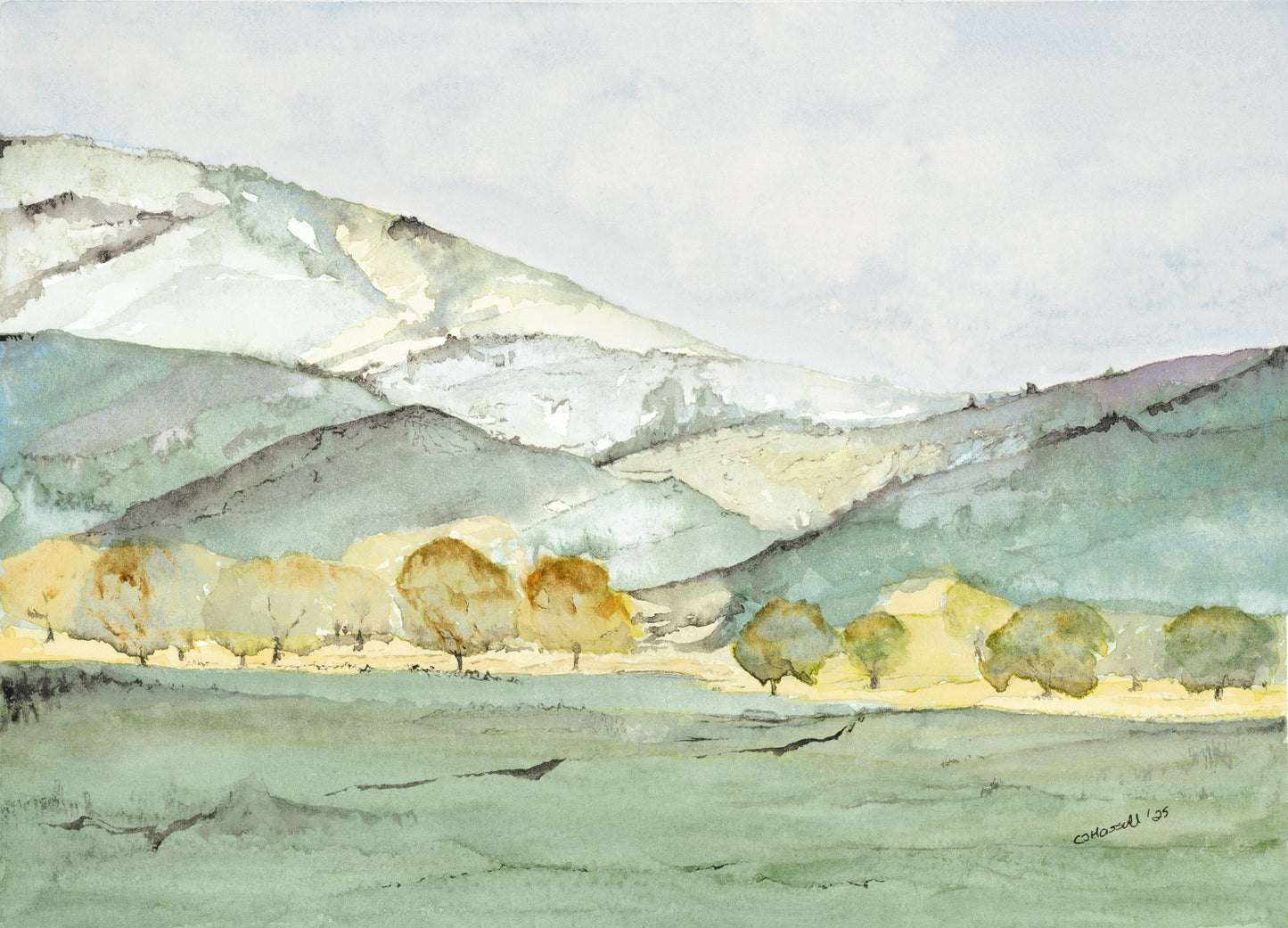 Road Trip - gentle interpretation of rolling hillsides as seen on a road trip by CJ Hassall