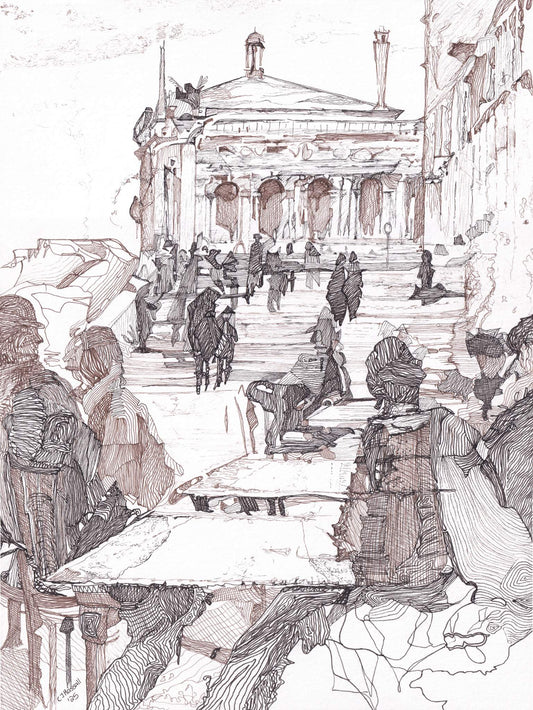 Venice Cafe After Sargent - Framed